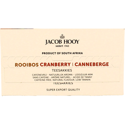 Jacob Hooy Rooibosthee cranberry  40 Zakjes