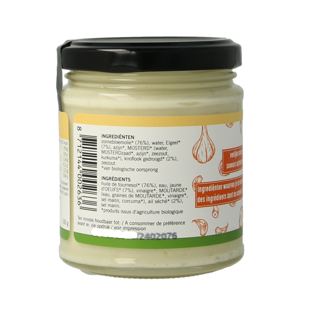 Van Ton Mayonaise knoflook bio 160.00 Gram