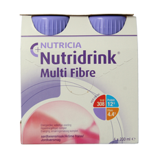 Nutridrink Multi fibre aardbei 200ml 4.00 Stuks