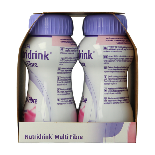 Nutridrink Multi fibre aardbei 200ml 4.00 Stuks