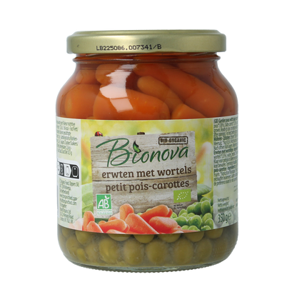 Bionova Doperwten met wortel bio 350.00 Gram