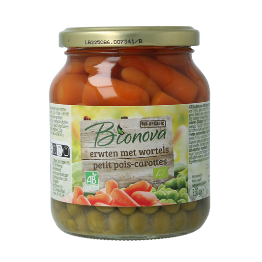 Bionova Doperwten met wortel bio 350 Gram