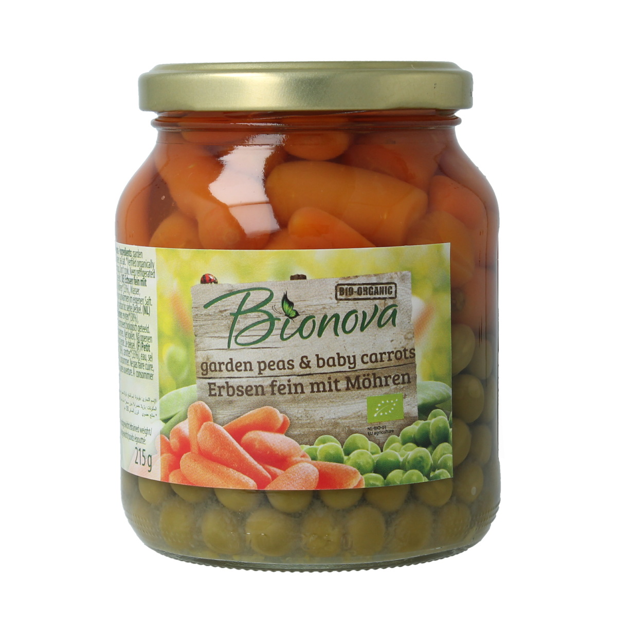 Bionova Doperwten met wortel bio 350.00 Gram