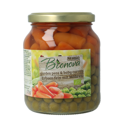 Bionova Doperwten met wortel bio 350.00 Gram