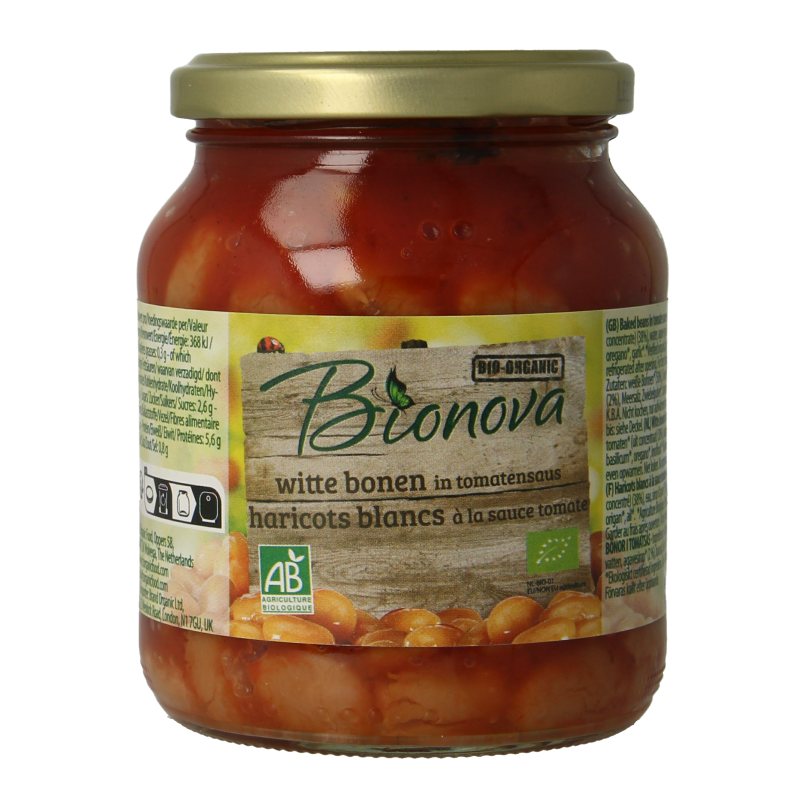 Bionova Witten bonen in tomatensaus bio 350 Gram