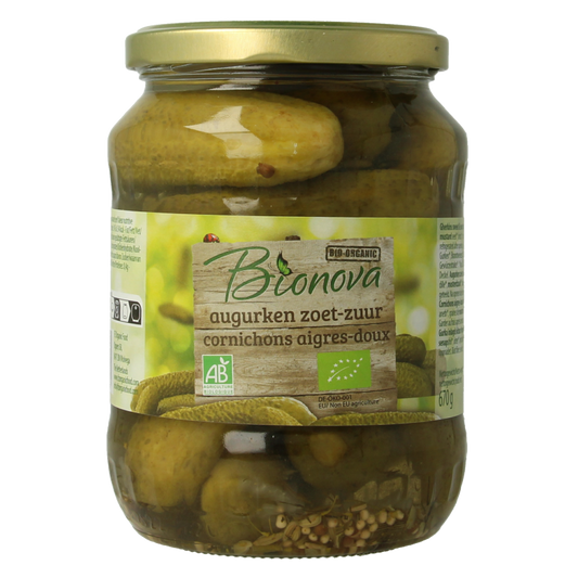 Bionova Augurken zoet zuur bio 670 Gram