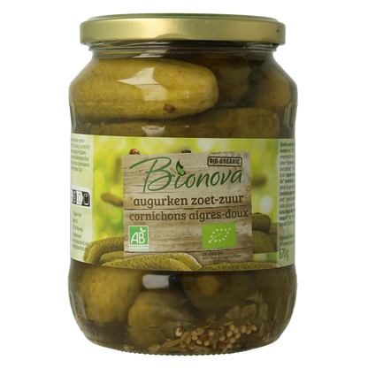 Bionova Augurken zoet zuur bio 670.00 Gram