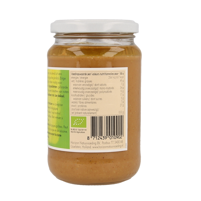 Horizon Pindakaas zonder zout eko bio 350 Gram