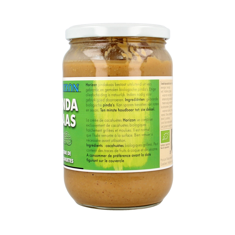 Horizon Pindakaas zonder zout eko bio 650 Gram