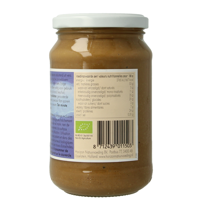 Horizon Zonnebloempasta met zout eko bio 350 Gram