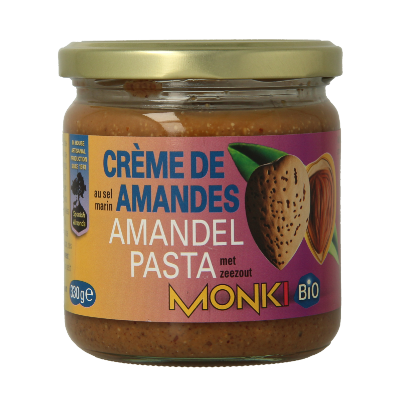 Monki Amandelpasta met zout bio 330 Gram