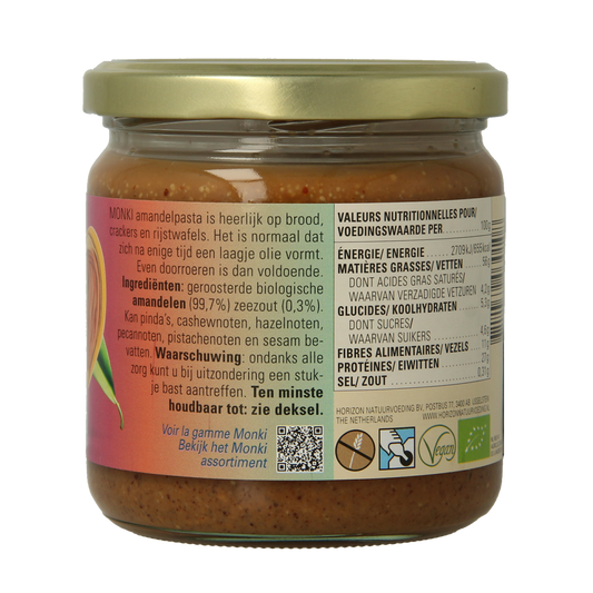 Monki Amandelpasta met zout bio 330.00 Gram
