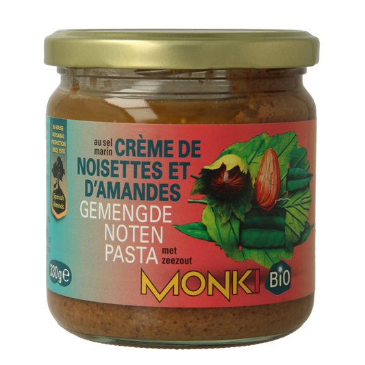 Monki Gemengde notenpasta met zout eko bio 330 Gram