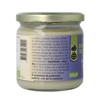 Monki Witte amandelpasta eko bio 330.00 Gram