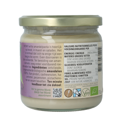 Monki Witte amandelpasta eko bio 330.00 Gram