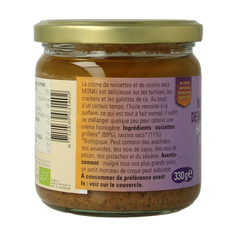 Monki Hazelnoten-rozijnenpasta eko bio 330.00 Gram