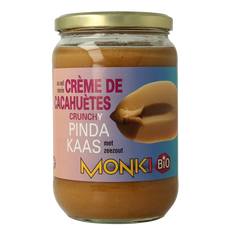 Monki Pindakaas crunchy met zout eko bio 650 Gram