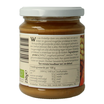 Krekeltje Pindakaas met zout eko bio 250.00 Gram