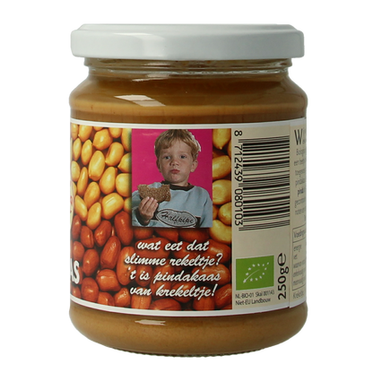 Krekeltje Pindakaas met zout eko bio 250.00 Gram
