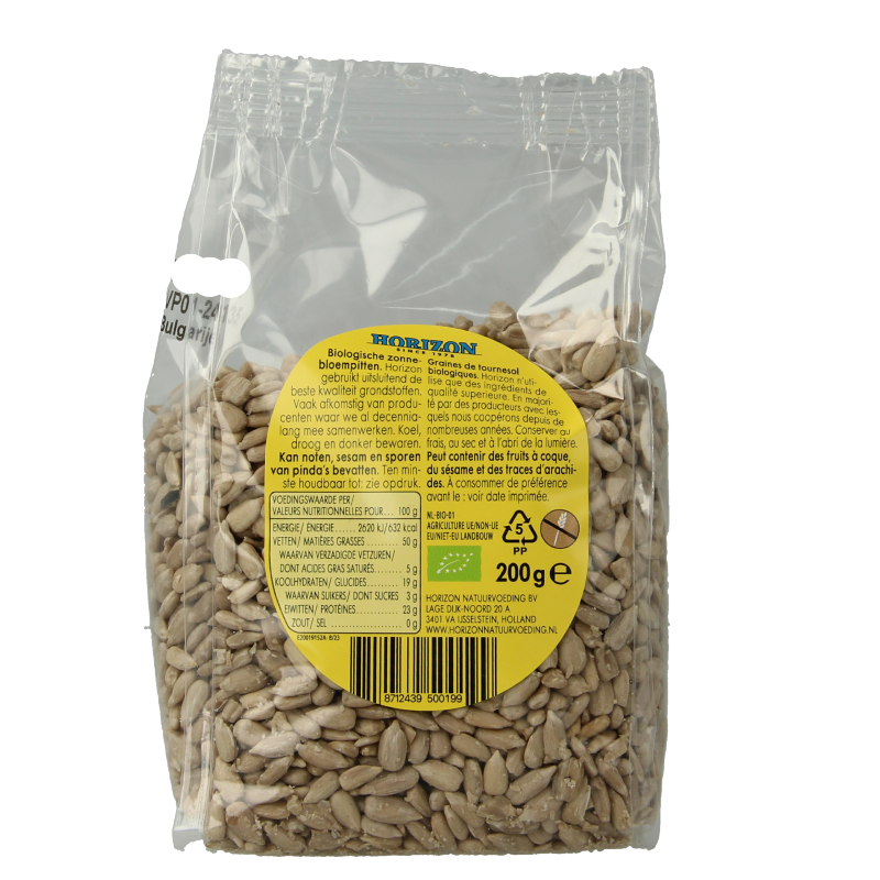 Horizon Zonnebloempitten bio 200 Gram
