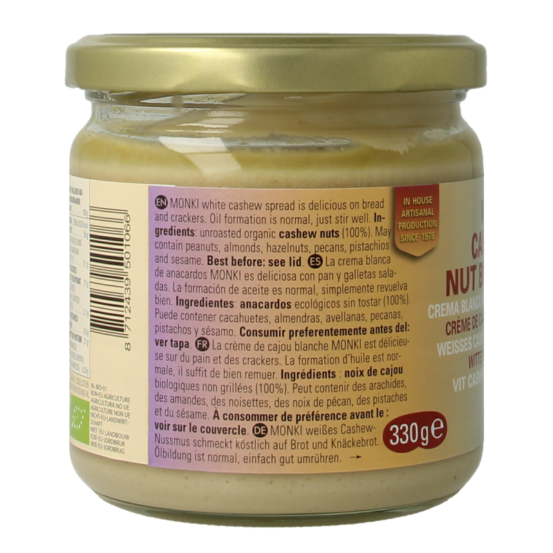 Monki Witte cashewpasta bio 330 Gram