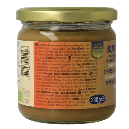 Monki Zonnebloempasta bio 330.00 Gram