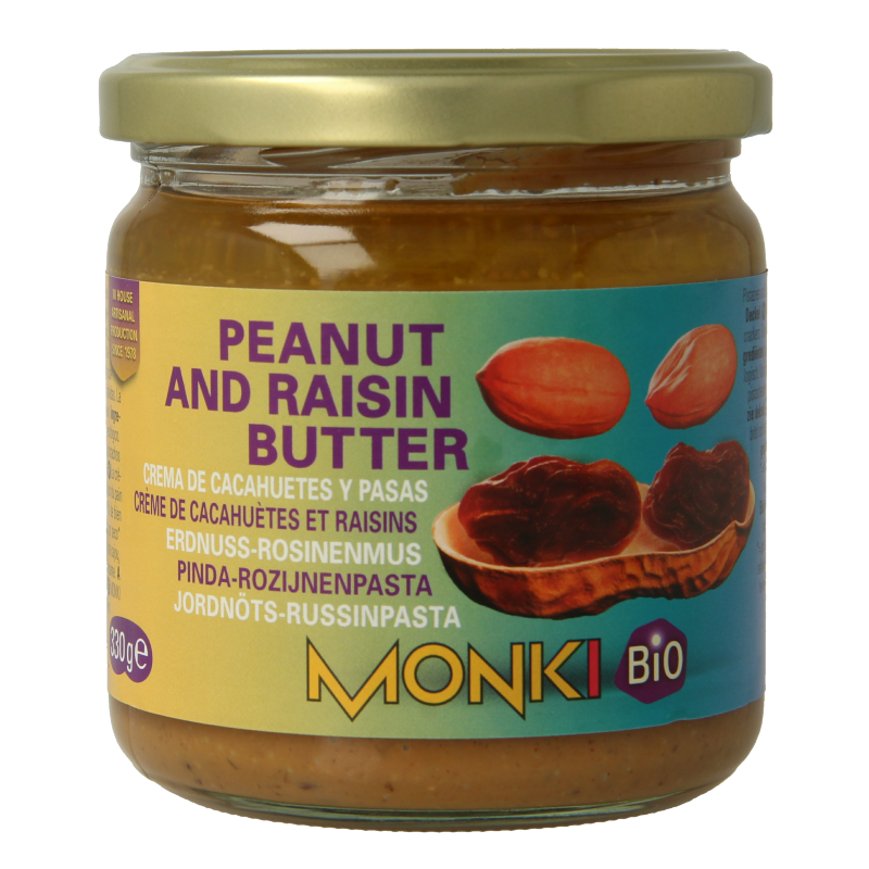 Monki Pinda rozijnenpasta bio 330 Gram