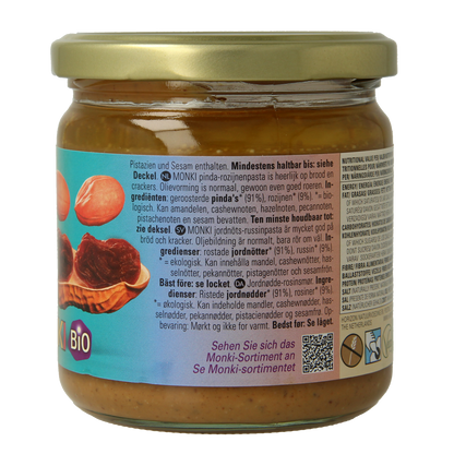 Monki Pinda rozijnenpasta bio 330.00 Gram