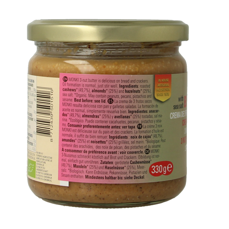 Monki 3 Notenpasta bio 330 Gram