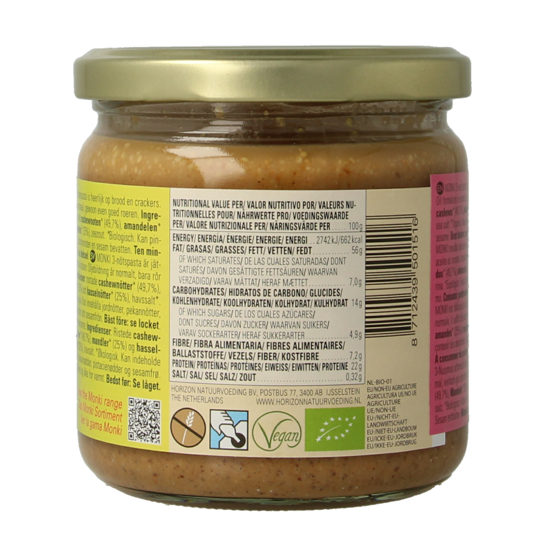 Monki 3 Notenpasta bio 330 Gram