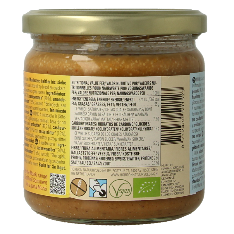 Monki 4 Notenpasta bio 330 Gram