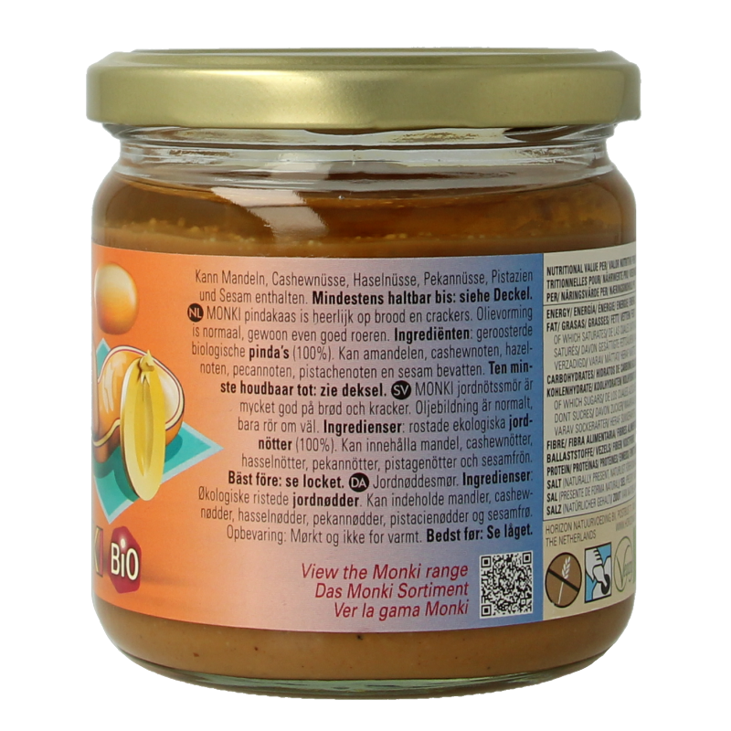 Monki Pindakaas zonder zout bio 330 Gram