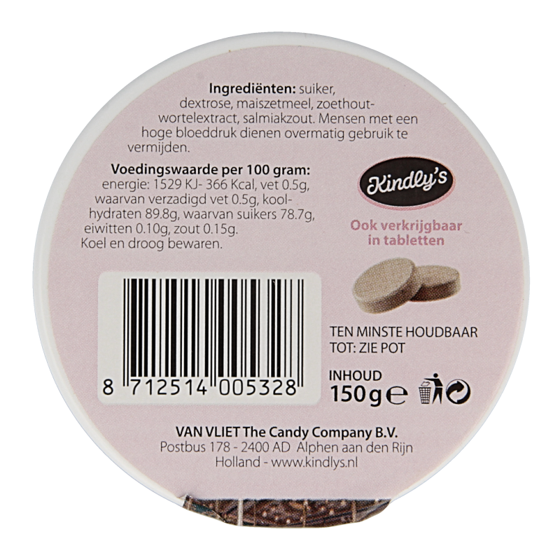 Kindly's Zwart wit zoet XL 150 Gram