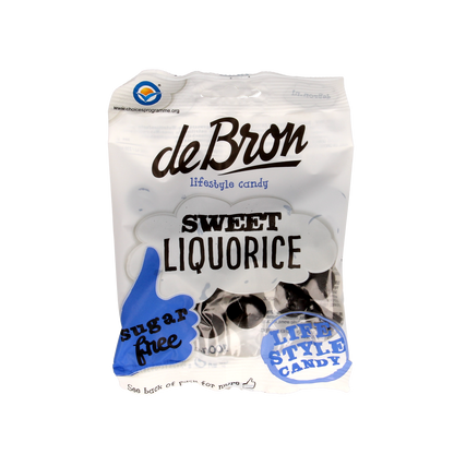 De Bron Zoete dropbolletjes/sweet liquorice suikervrij 100.00 Gram