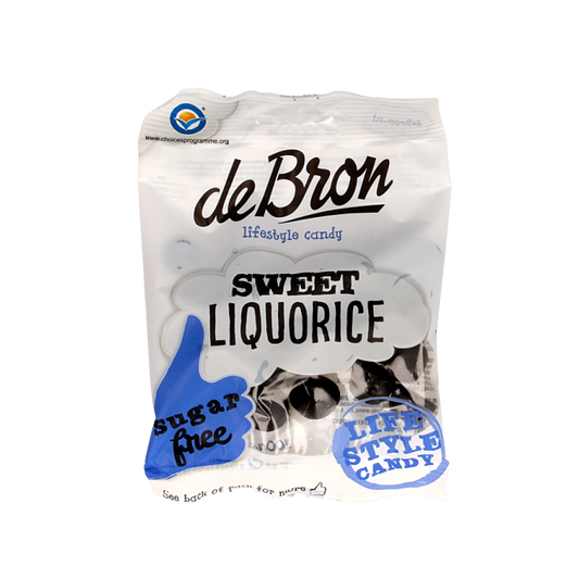 De Bron Zoete dropbolletjes/sweet liquorice suikervrij 100 Gram