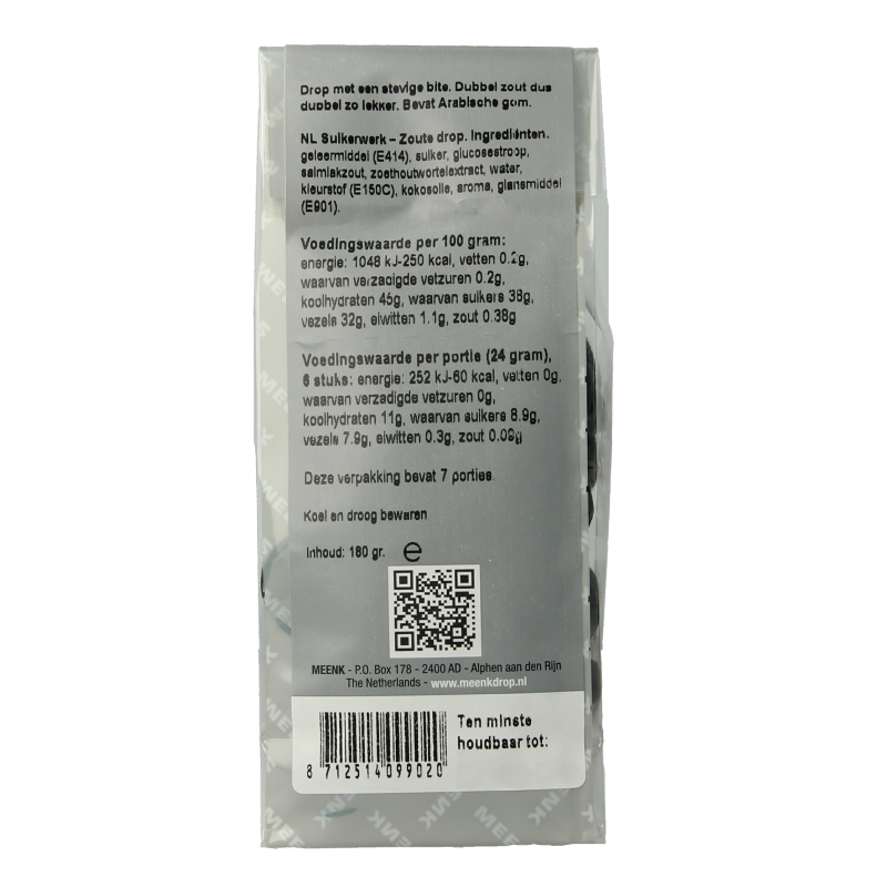 Meenk Dubbelzoute drop 180 Gram