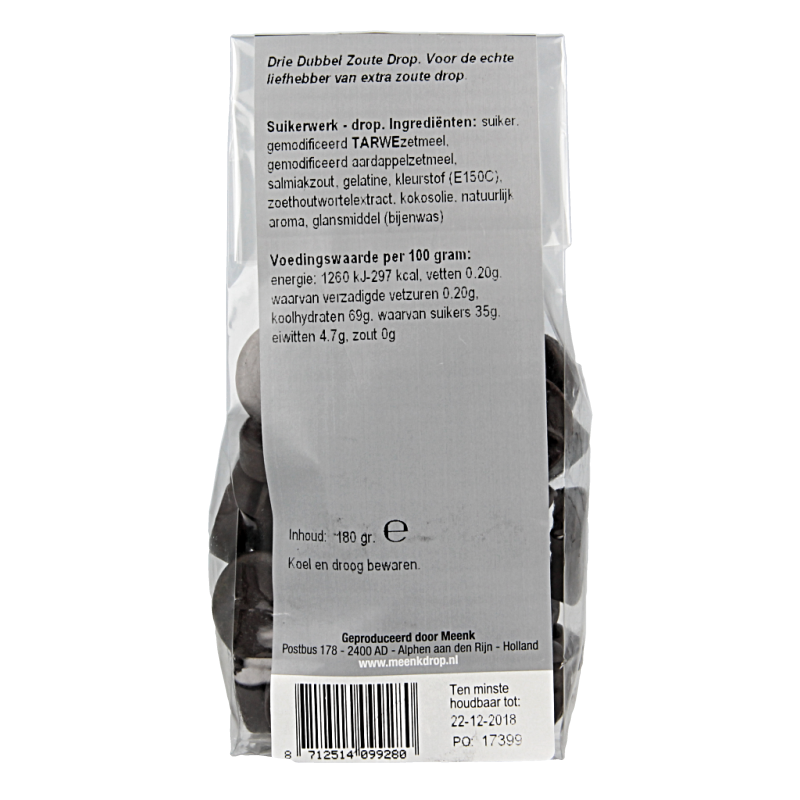 Meenk 3 Dubbel zoute drop 180 Gram