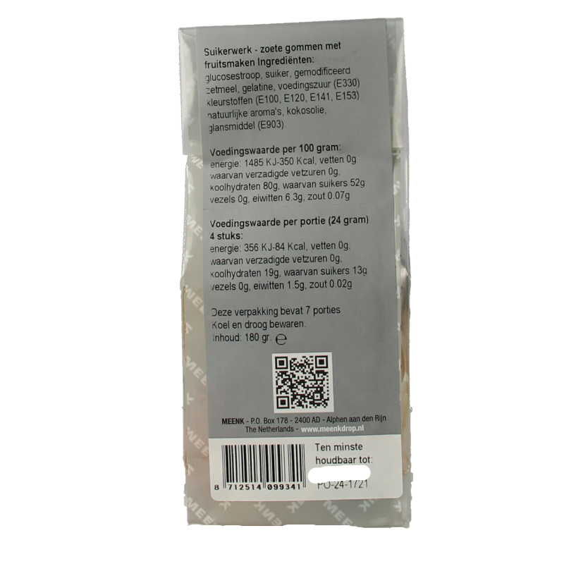 Meenk Fruitig zoet winegums 180 Gram