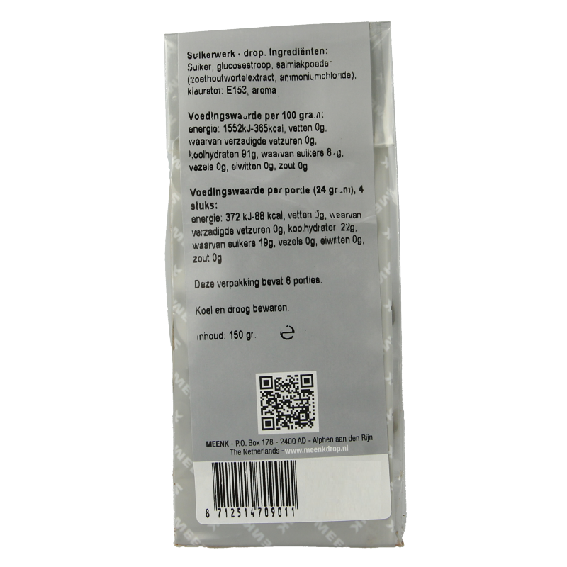 Meenk Salmiak stokjes 150 Gram