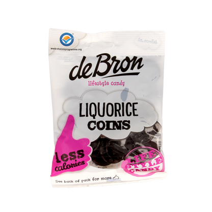 De Bron Muntendrop/liquorice coins suikervrij 100.00 Gram