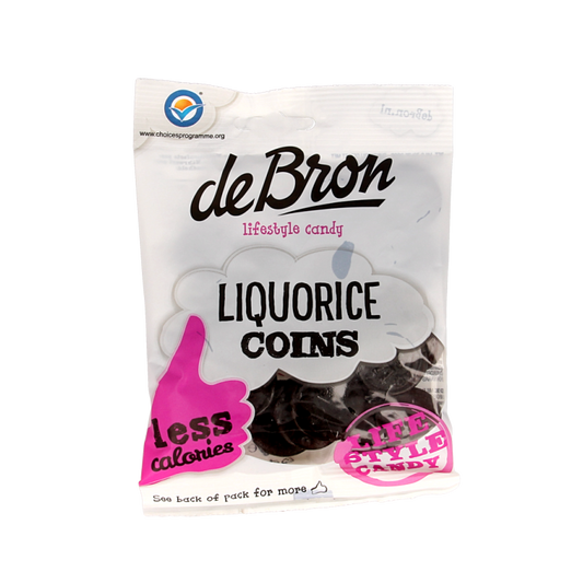 De Bron Muntendrop/liquorice coins suikervrij 100 Gram