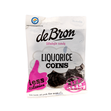 De Bron Muntendrop/liquorice coins suikervrij 100 Gram