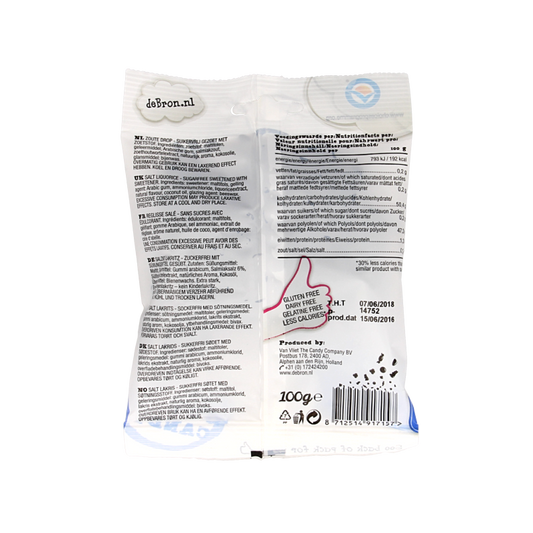 De Bron Klavertjes zout/salt liquorice suikervrij 100 Gram