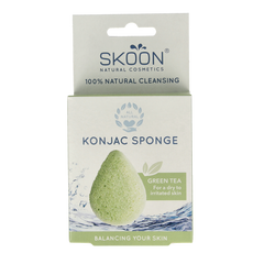 Skoon Konjac spons green tea bio 1.00 Stuks