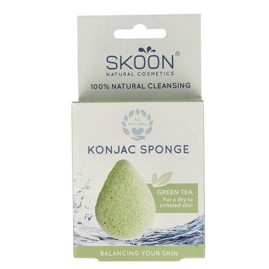 Skoon Konjac spons green tea bio 1.00 Stuks