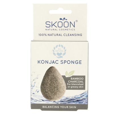 Skoon Konjac spons bamboo charcoal bio 1.00 Stuks