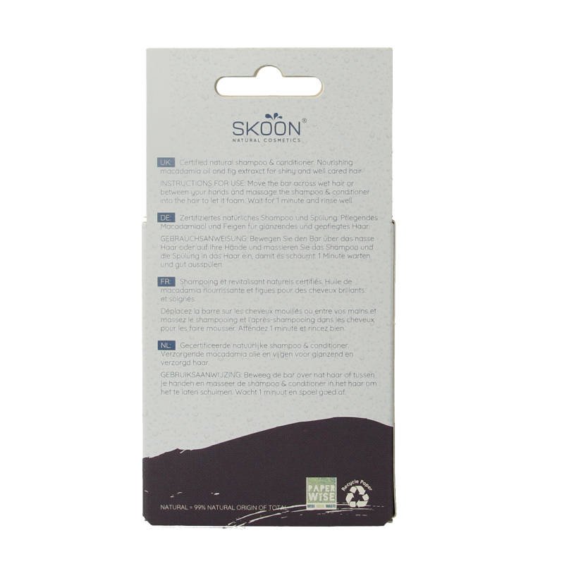 Skoon Solid shampoo & conditioner 2 in 1 90 Gram