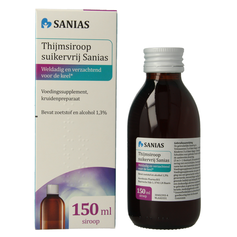 Sanias Thijmsiroop suikervrij 150 Milliliter
