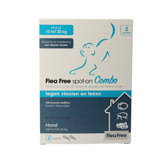 Flea Free Ectoline duo hond 10-20kg pipet 2 Stuks