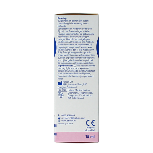 Otrivin Baby zoutoplossing spray 15.00 Milliliter